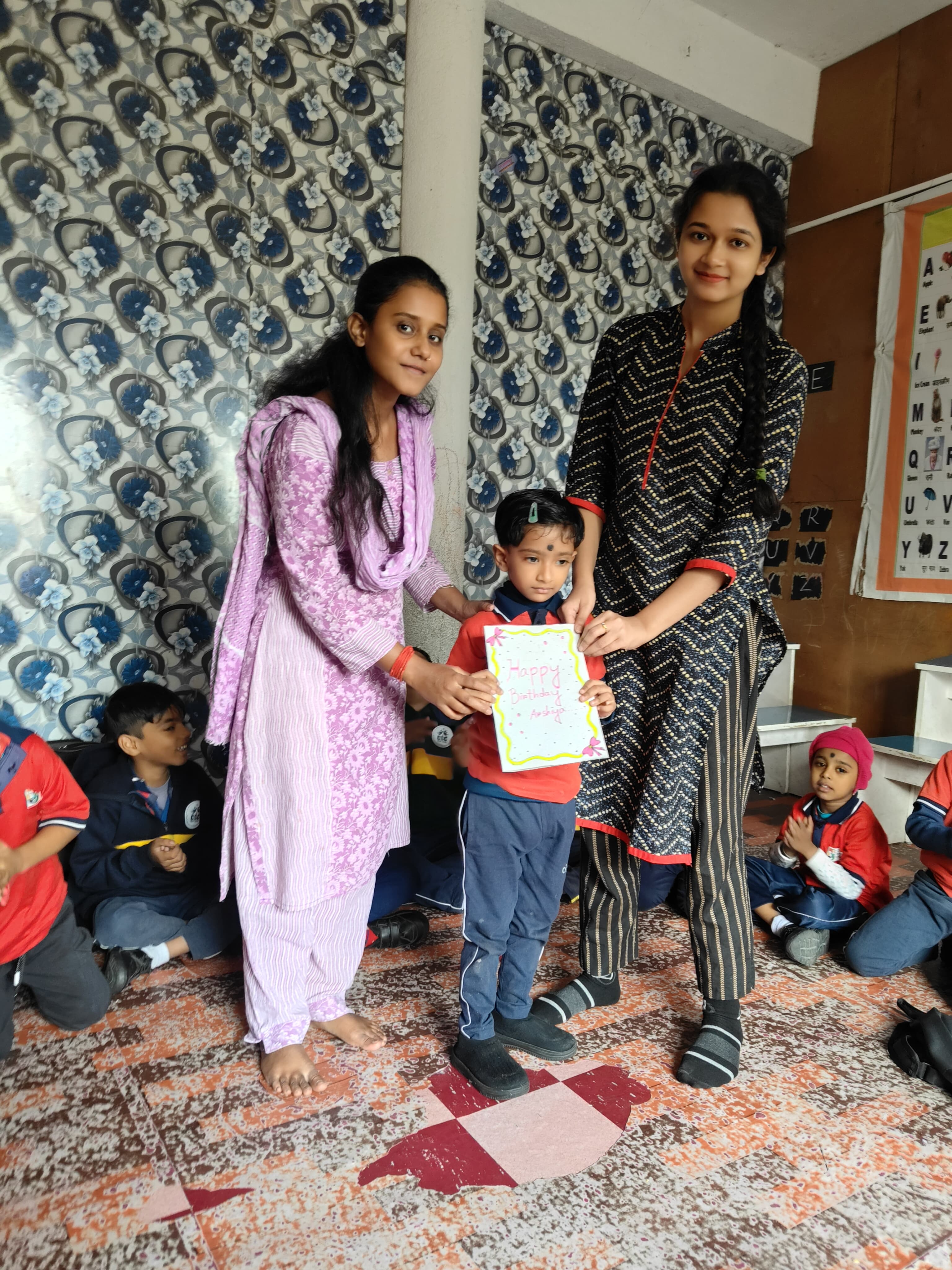 Birthday card distribution on a student's birthday