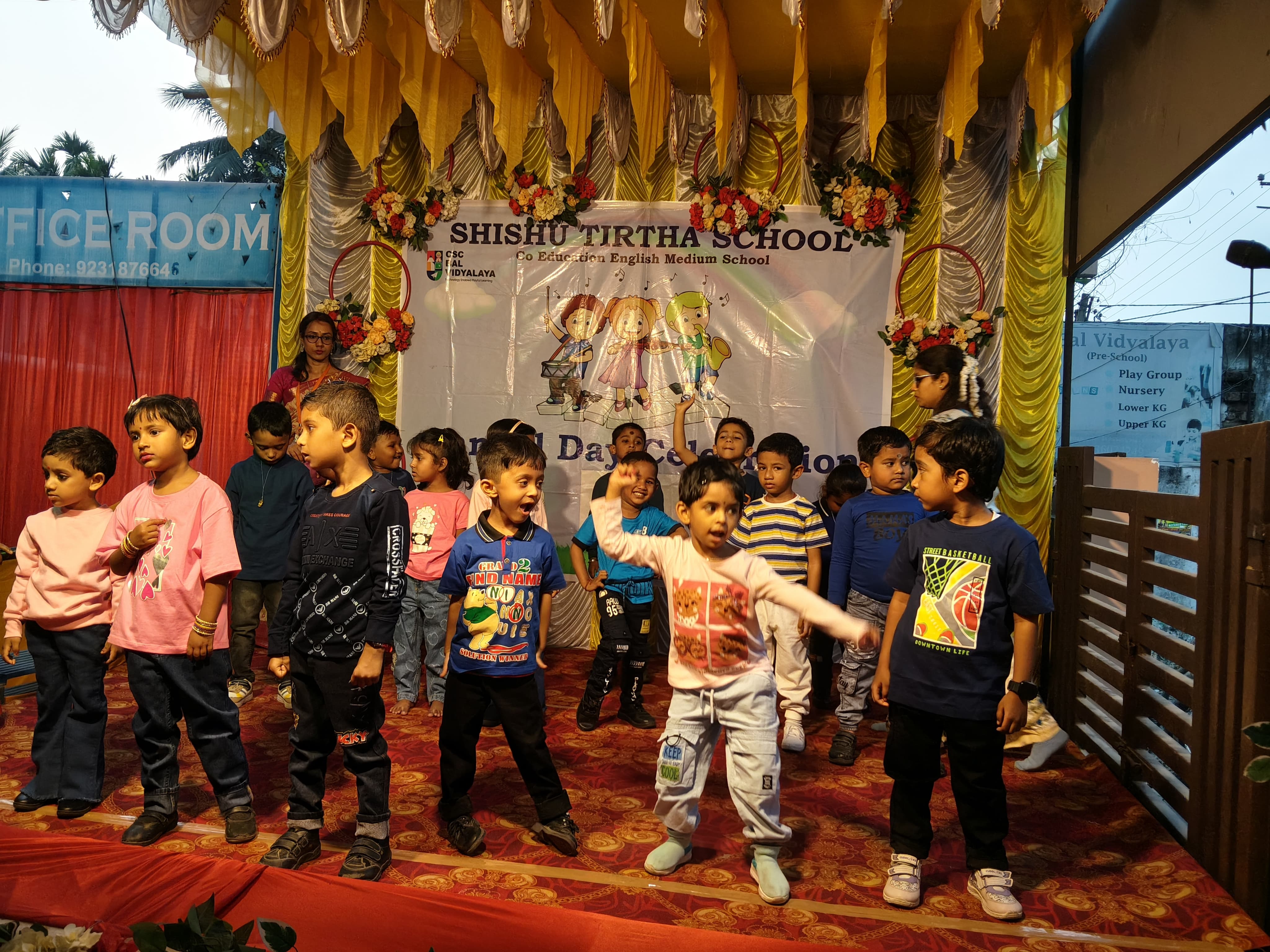 Students participating in a dance performance in the annual programme